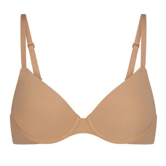 Skims 34DDD Fits everybody t-shirt Bra Foam Padded Underwire Ochre Beige NWT - Picture 4 of 7